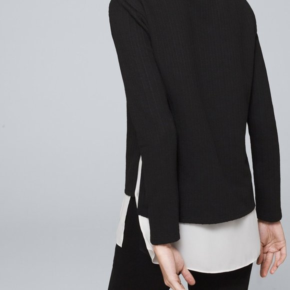 WHBM Layered Mixed-Media Sweater NWT - Picture 3 of 3